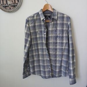 Buffalo David Bitton Men's Blue/White Textured Shirt Size S US